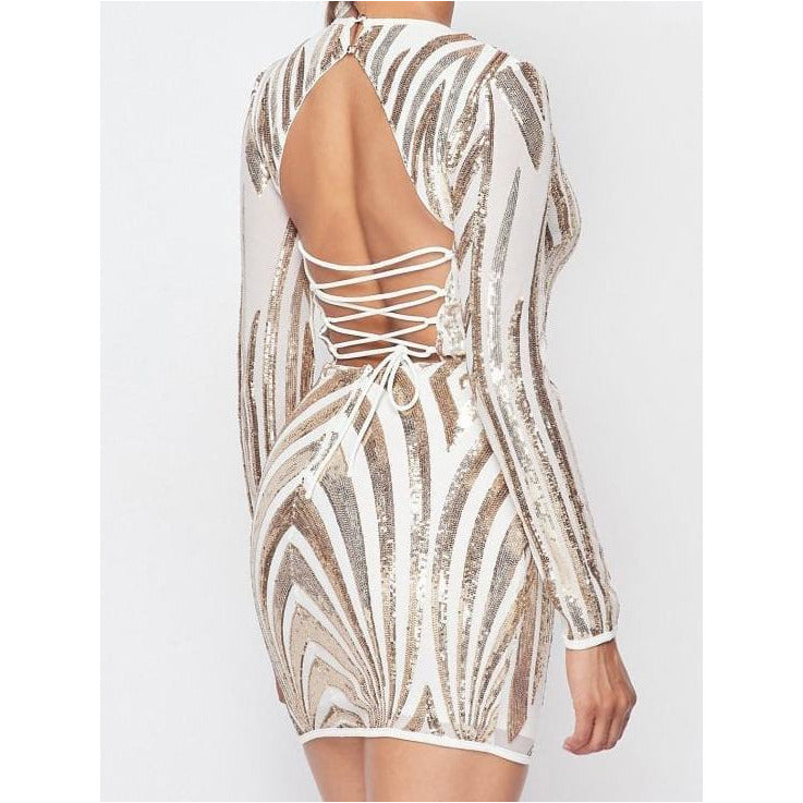 ERICA IVORY/ GOLD DRESS – Mod Dahlia